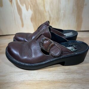 Josef Seibel  Brown Leather Slip-On Mule Shoes Women’s Size 6.5